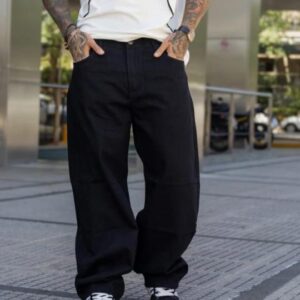 JEANS SUP.BAG. NEGRO LISO