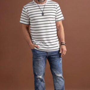 REMERA WAFLE RAYADA